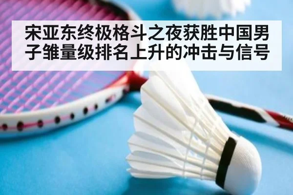 宋亚东终极格斗之夜获胜中国男子雏量级排名上升的冲击与信号